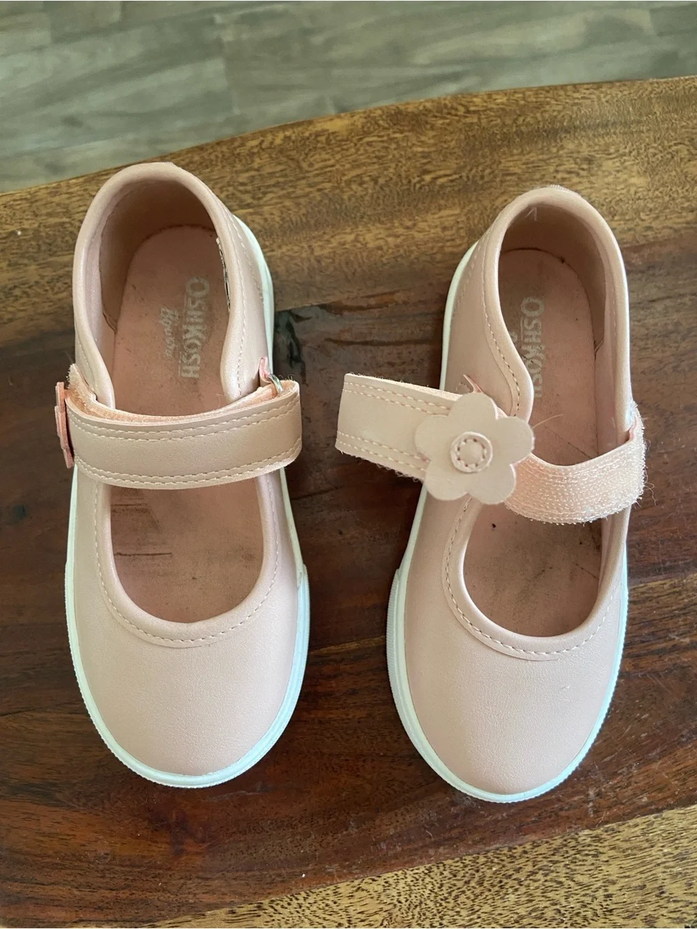 OshKosh B'gosh Light Pink Mary Jane Toddler Shoes with Flower Accent